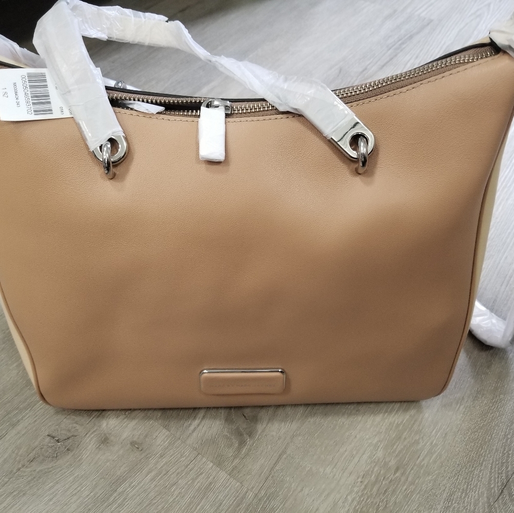 Marc by Marc Jacobs Genuine Italian Leather Dark Buff Multi Handbag